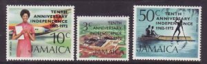 Jamaica-Sc#360-2- id7-unused NH set-Independence-1972-