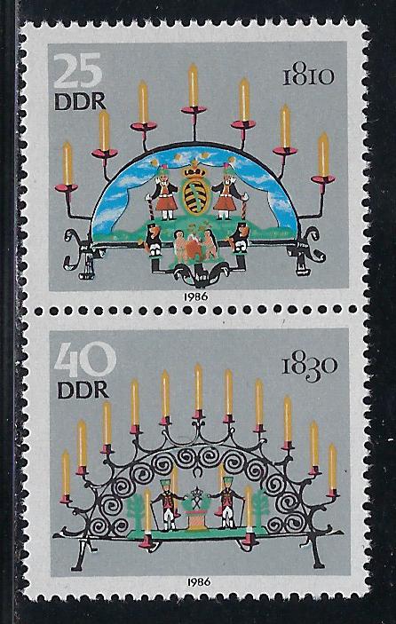 Germany DDR Scott # 2578c, 2578e, mint nh, se-tenant, SZd328