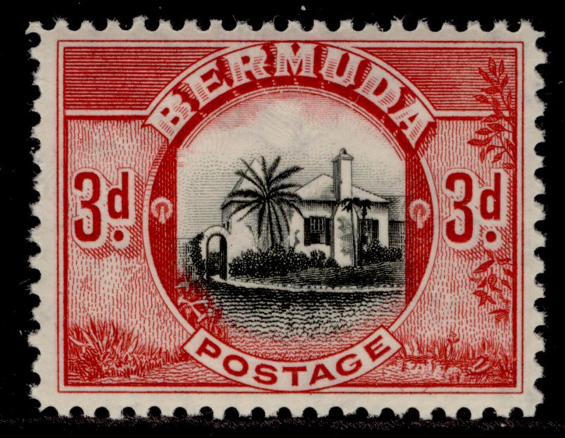 BERMUDA GV SG103, 3d black & scarlet, NH MINT.