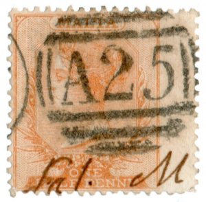 (I.B) Malta Postal : ½d Dull Orange (SG 7)