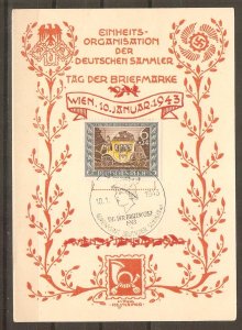 GERMANY 1943 Memory Card for Stamp Day by L. Hesshaimer