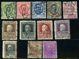 ITALY Postage Stamp Collection Victor Emmanuel #192-196 #197 EUROPE 1926-28 Used