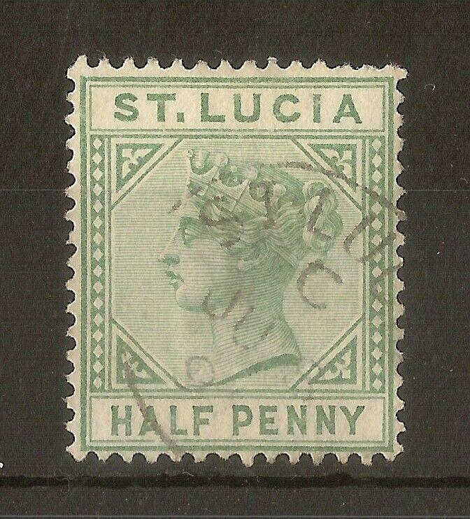 St Lucia 1883 QV 0.5d 'Break in Frame'