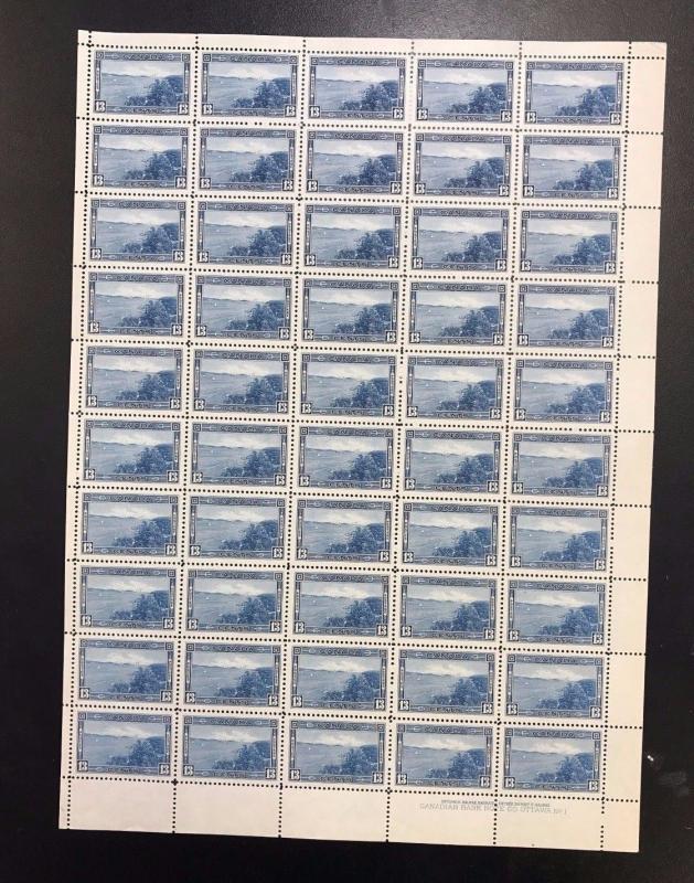 Canada #242 Very Fine Never Hinged Plate #1 LR Full Sheet Of 50