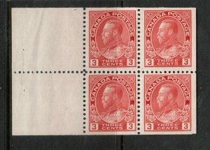 Canada #109a Very Fine Never Hinged Booklet Pane