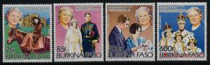 Burkina Faso 703-6 MNH Queen Mother 85th Birthday, Horse