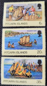 Pitcairn Is.,1978, set of 3, Building the Bounty, MH, SCV$1.65