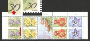 SERBIA - 2 MNH STRIPS - FLORA - FLOWERS - ERROR, OPEN  0 ON ONE STAMP - 2022.