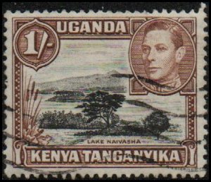 KUT 80a - Used - 1sh Lake Naivasha (perf 13x12.5) (1938) (cv $1.10)