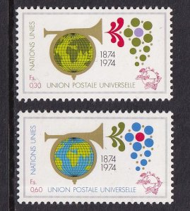 United Nations Geneva  #39-40  MNH  1974   Postal Union UPU