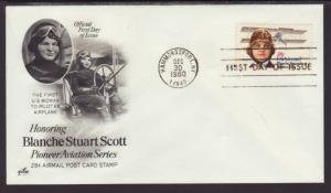 US C99 Blanche Stuart Scott 1980 Artcraft U/A FDC