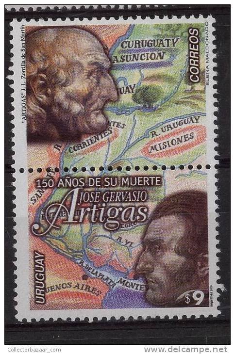 URUGUAY Sc#1878 MH STAMP Map American military Hero