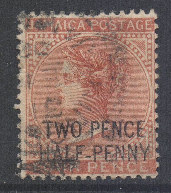 Jamaica Scott 27 SG30, 1890 Victoria 2.1/2d on 4d used Caribbean