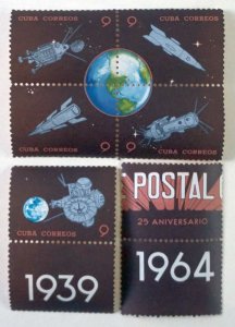 Cuba Sc# 873-877 SATELLITES & ROCKETS 5x 9c  w/ 3 tags   1964  MNH