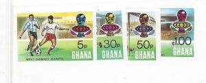 Ghana, 535-38, World Cup Soccer 1974 Imperf Singles,**MNH**