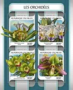 Niger - 2017 Orchids on Stamps - 4 Stamp Sheet - NIG17216a