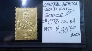 Central African Republic 1970 Scott# C78 MNH complete GOLD FOIL