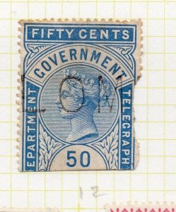 Ceylon 1882 Early Issue Fine Used 50c. Telegraph Stamps NW-211292