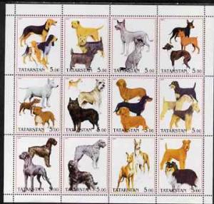 Tatarstan Republic 2001 Dogs perf sheetlet containing com...