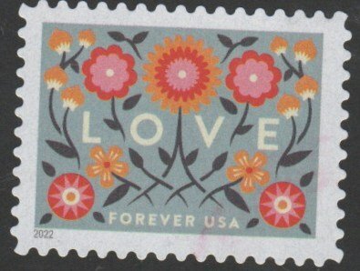 SC# 5660 - (58c) - Love - blue-gray background - Used Single, Off Paper