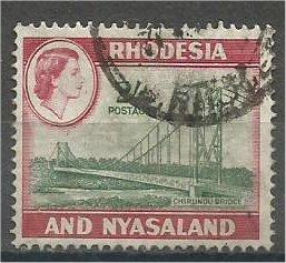 RHODESIA AND NYASALAND, 1959, used 2sh, Chirundu Bridge, Scott 167
