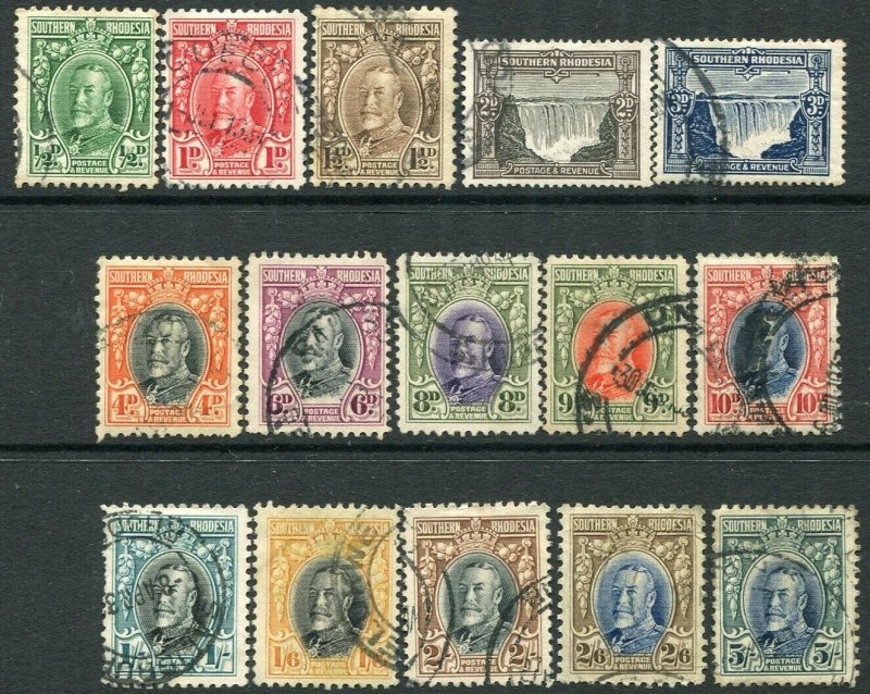 SOUTHERN RHODESIA-1931-37 Set to 5/- Sg 15-27 FINE USED V35919