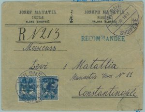 68739 - ALBANIA - Postal History - Michel 7 with TETE-BECHE Overprint on COVER-