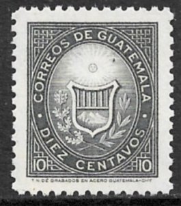 GUATEMALA 1963-66 10c Slate 1871 Stamp Issue Sc 388 MNH