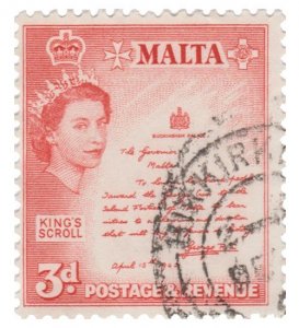 MALTA 1956-57 SCOTT # 252. USED. # 2