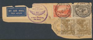 Australia Papua Air  First Flight  Used on piece  see details & scans