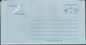 NAURU Postage Paid plane / palm trees aerogramme unused.....................L131