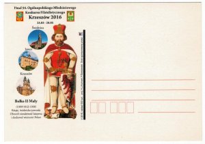 Poland 2016 Postal Stationary Postcard MNH Silesia Medieval Duke Bolko the Small