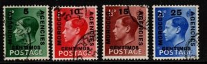 MOROCCO AGENCIES SG160/3 1936-7 KEVIII DEFINITIVE SET FINE USED