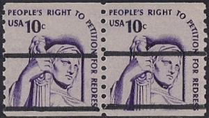 #1617VAC 10 cent Right to Petition, Coil Pair mint OG NH VF