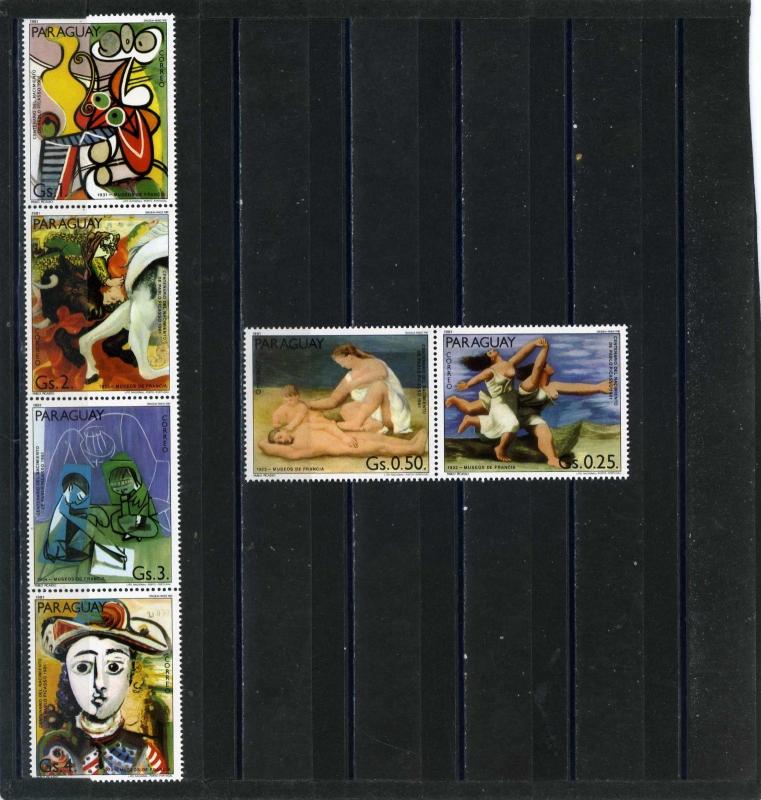 PARAGUAY 1981  PAINTINGS BY PABLO PICASSO SET OF 6 STAMPS MNH