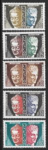 FRANCE UNESCO OFFICIALS 1961-65 Buddha and Hermes Set Sc 2O1-2O5 MNH