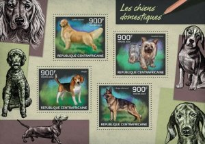 Centrafrique 2014 MNH. DOGS   |  Y&T Code: 3146-3149  |  Michel Code: 4725-4728