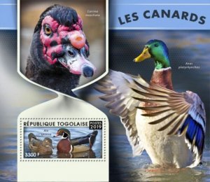 Togo - 2019 Ducks on Stamps - Stamp Souvenir Sheet - TG190111b