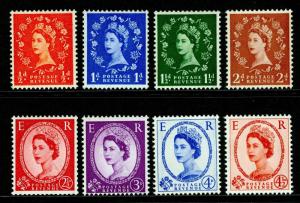 SG587-594, COMPLETE SET UPRIGHT WMK, M MINT. Cat £110.