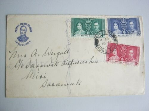 Hong Kong 1937 Coronation of King George VI Postal Cover