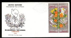 Marshall Islands 131a Christmas,Flowers 1986 U/A FDC  