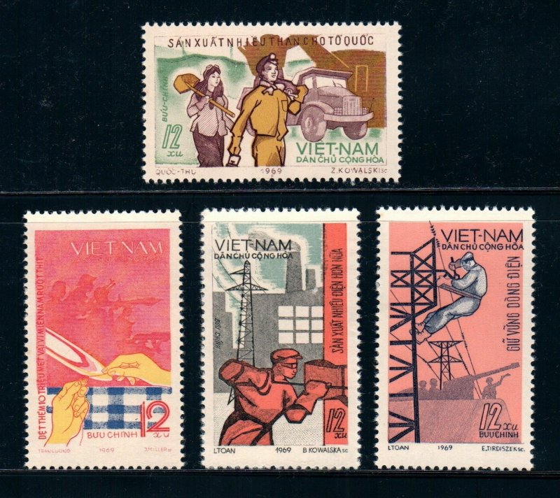 Vietnam 1970 MNH Stamps Scott 595-598 Industry Coal Mine Power Plant Electricity