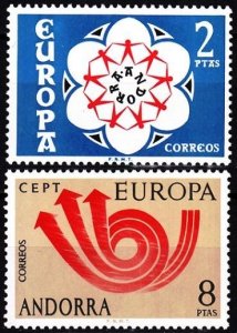 ANDORRA SPANISH 1973 EUROPA CEPT. Complete set, MNH