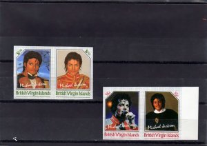 British Virgin Islands 1985 Michael Jackson Unissue IMPERFORATED 55c/$1.50 MNH