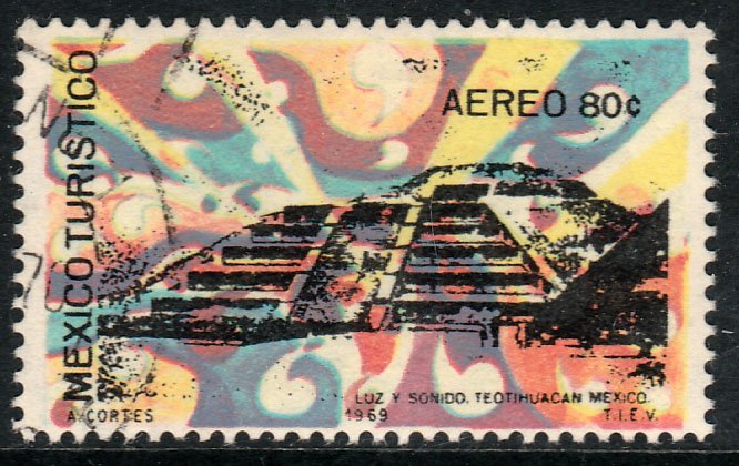 MEXICO C354, TOURISM PROMOTION, TEOTIHUACAN PYRAMID. USED VF. (1256)