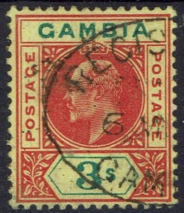 GAMBIA 1902 KEVII 3/- USED