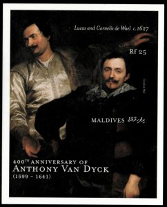 Maldives 2000 - Van Dyck Art - IMPERF Souvenir Stamp Sheet - Scott #2434 - MNH
