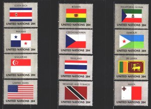 UN New York. 1981. 373-88 from the series. Country flags. MNH.