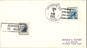 United States Oklahoma Adamson 74520 1975 4-bar  1967-1976  Philatelic.