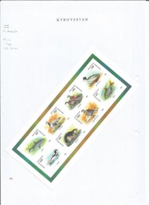 KYRGYZSTAN - 1998 - Fauna - Imperf 8v Sheet - Mint Lightly Hinged